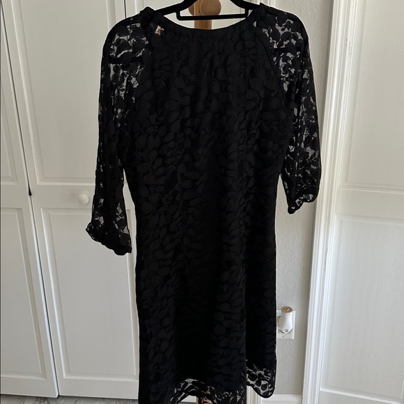 Garnet Hill Black Floral Lace Dress size 10 - Picture 7 of 12